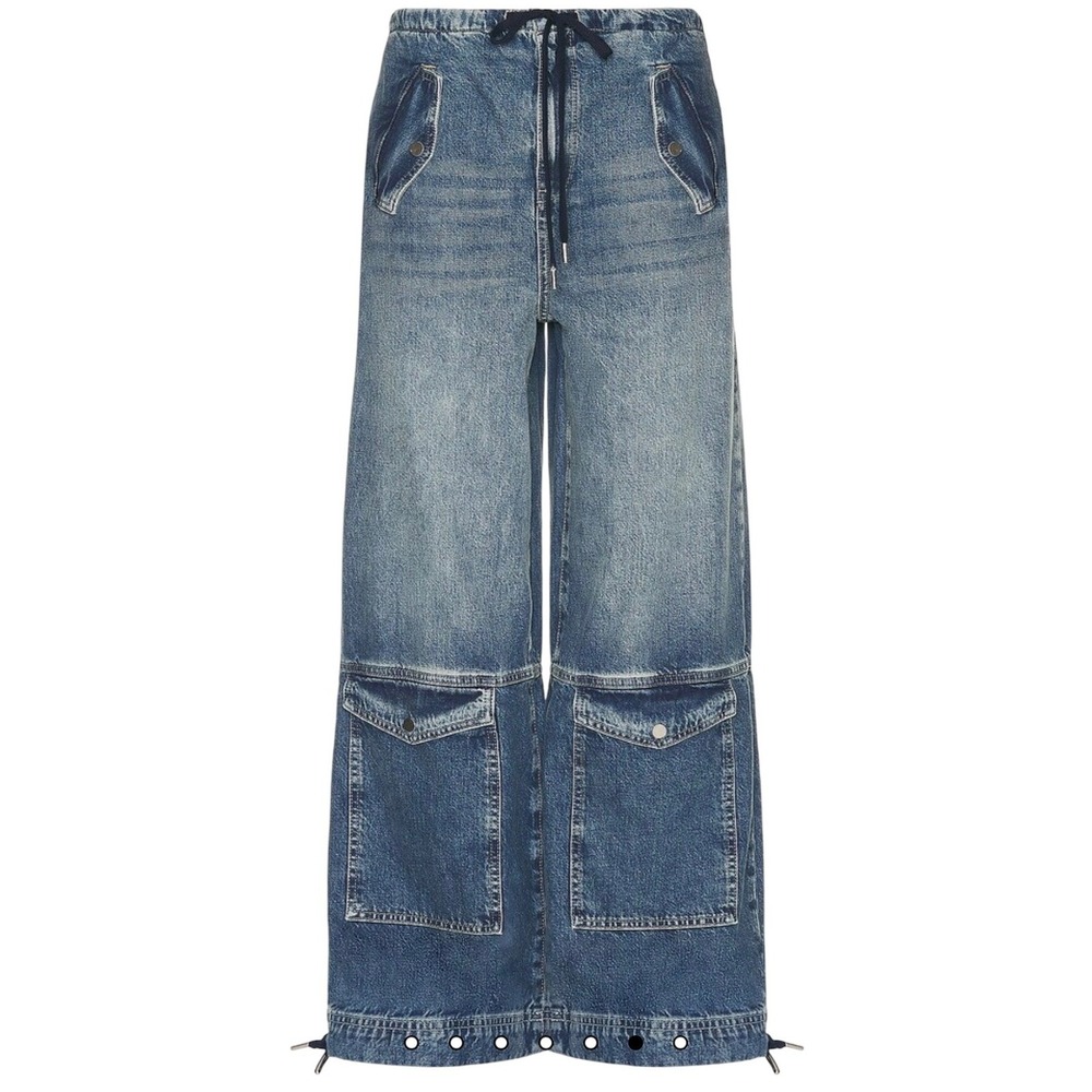 NWOT $255 Grlfrnd Alix Wide Leg Drawstring Cargo Jeans in San Antonio size XS